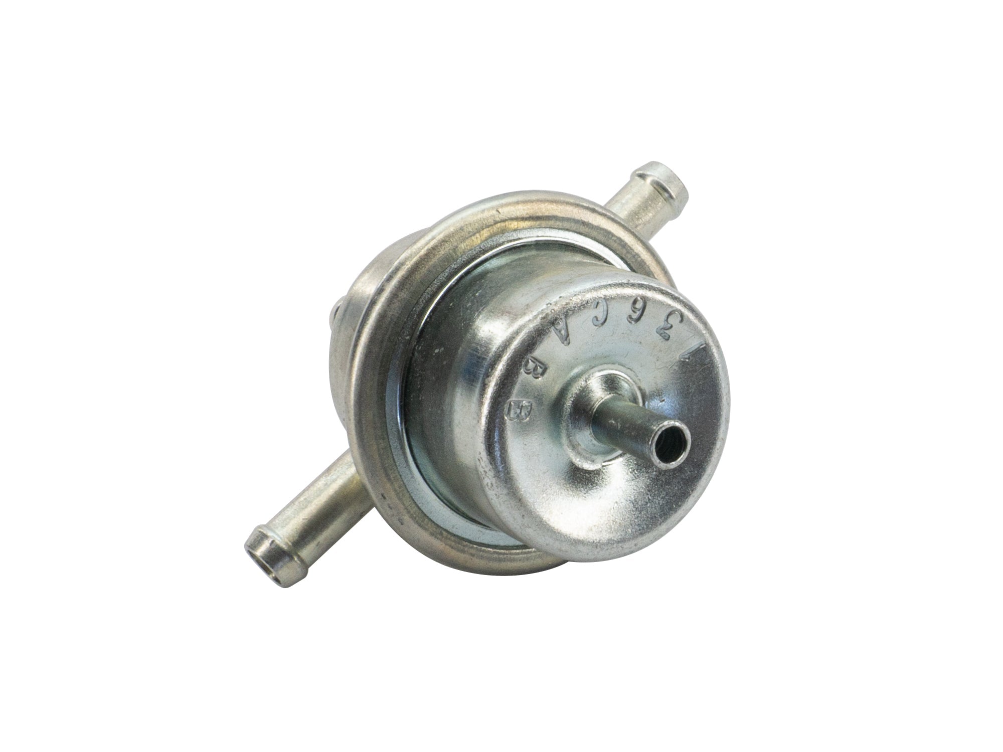 Watercooled Vanagon fuel pressure regulator by GoWesty, showing the precise metal component with adjustment fittings.