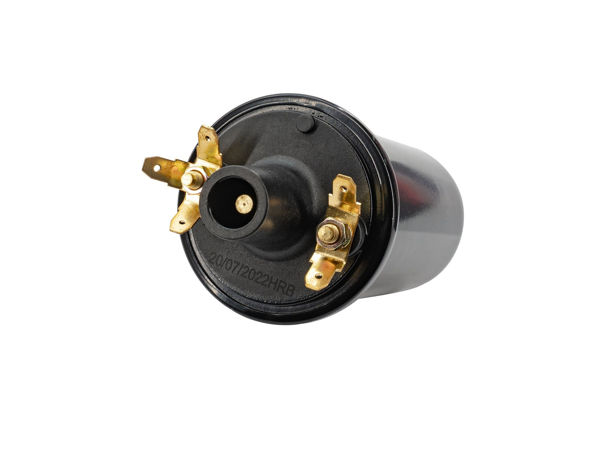 GoWesty ignition coil for Vanagon vehicle, showing the black coil with electrical connectors and mounting points.