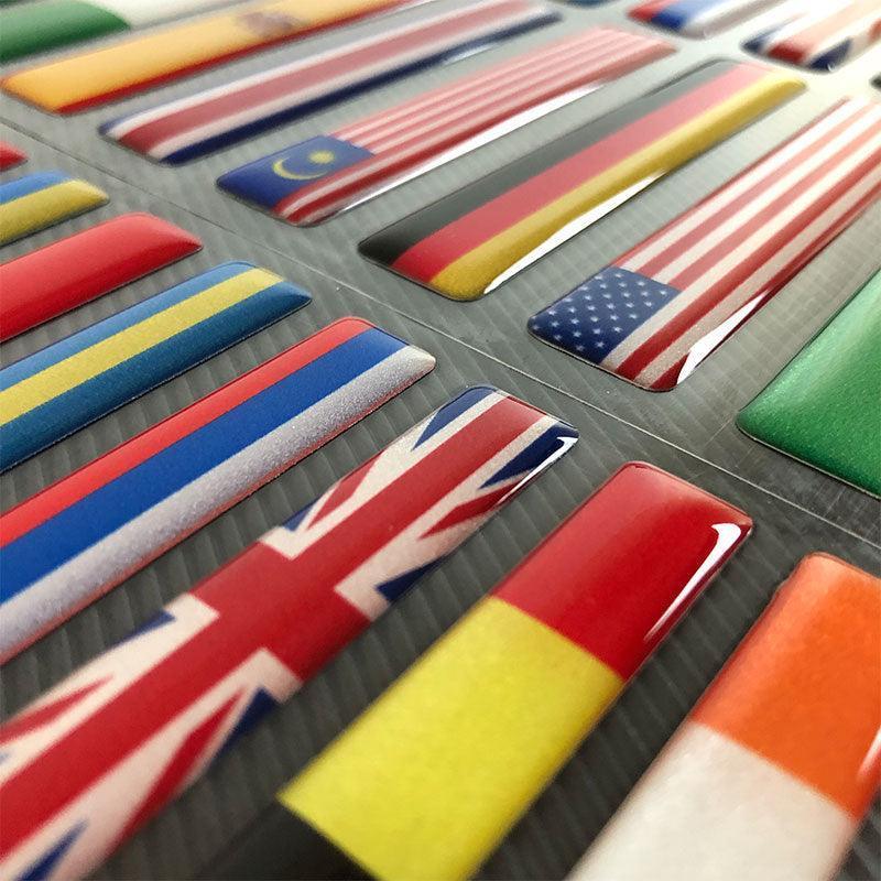 3D national flag motorcycle helmet stickers by Bean's Moto Booth, patriotic decal decor for helmets with vibrant flag designs.