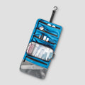 Inside view of COCOON Minimalist Hanging Toiletry Kit Monsoon Silk™, showing organized compartments and sleek design.