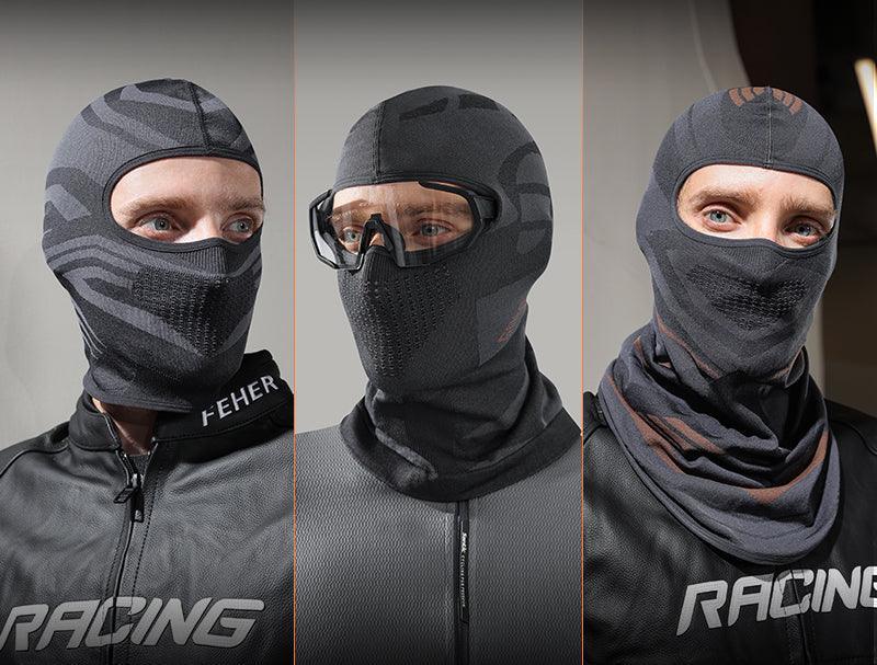 Bean's Moto Booth winter windproof thickened motorcycle balaclava showing full face coverage and breathable fabric for cold weather riding.