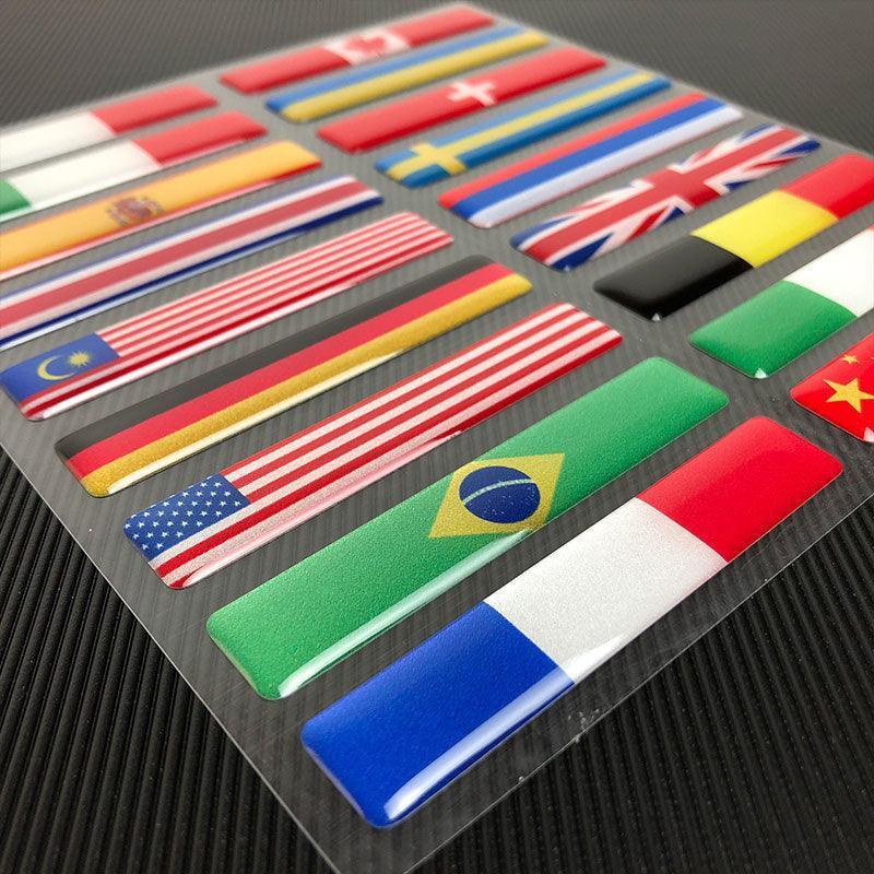 Bean's Moto Booth 3D national flag motorcycle helmet decoration stickers on a helmet for personalized bike gear decor.