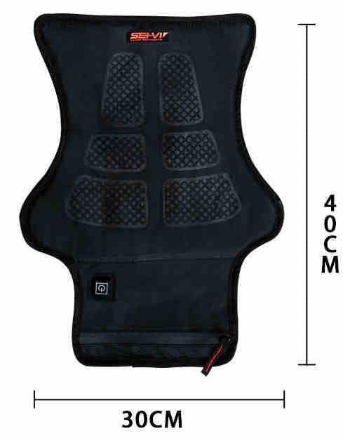 Seivi™ Motorcycle heated seat cushion in black, designed for motorcycle accessories, with visible heating elements and durable cover.