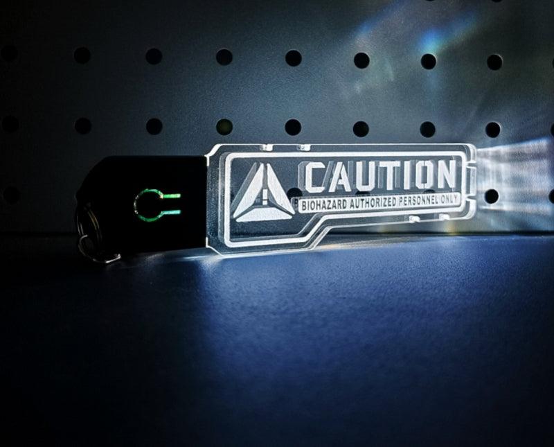 Cyberpunk LED rechargeable motorcycle keychain decor by Bean's Moto Booth, featuring colorful neon lights and detailed motorcycle design.