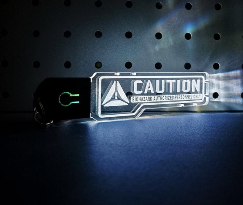 Cyberpunk LED rechargeable motorcycle keychain decor by Bean's Moto Booth, featuring vibrant neon lights and detailed motorcycle design.