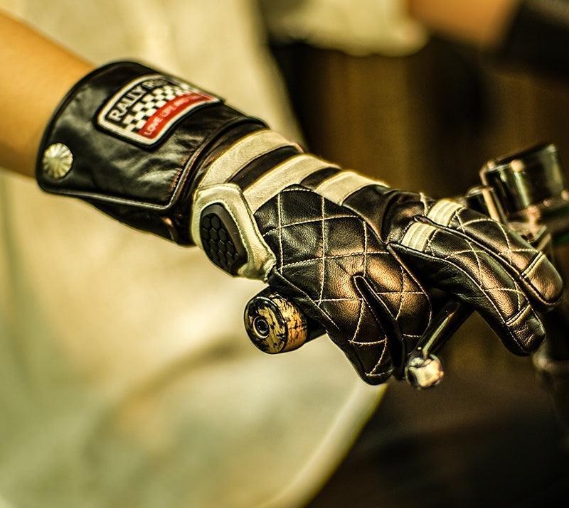 Vintage winter riding motorcycle gloves by UGLYBROS™ from Bean's Moto Booth, featuring leather construction and warm lining.