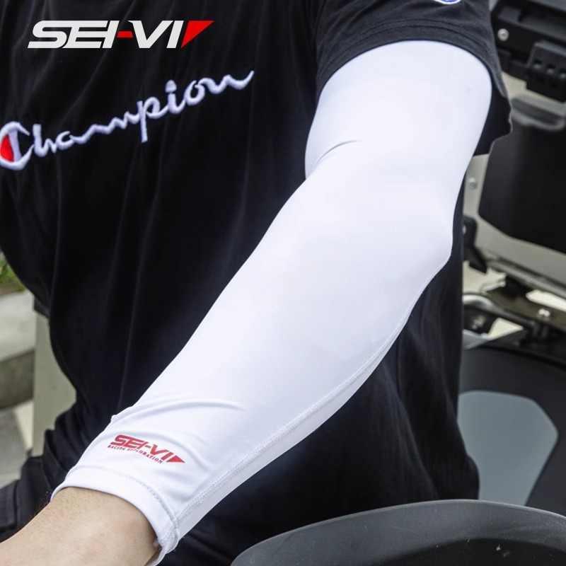 SEIVI™ Motorcycle Sun Protection Cooling Sleeves by Bean's Moto Booth, lightweight sleeves with breathable fabric for riding comfort.