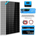Green Vista Living Sungold Power Off Grid Solar Kit with 4000W inverter, 12VDC battery, and 1200W solar backup system.