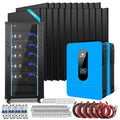 Green Vista Living Off Grid Solar Kit with 25.6KWH lithium battery, 22 solar panels, and 13000W power system.