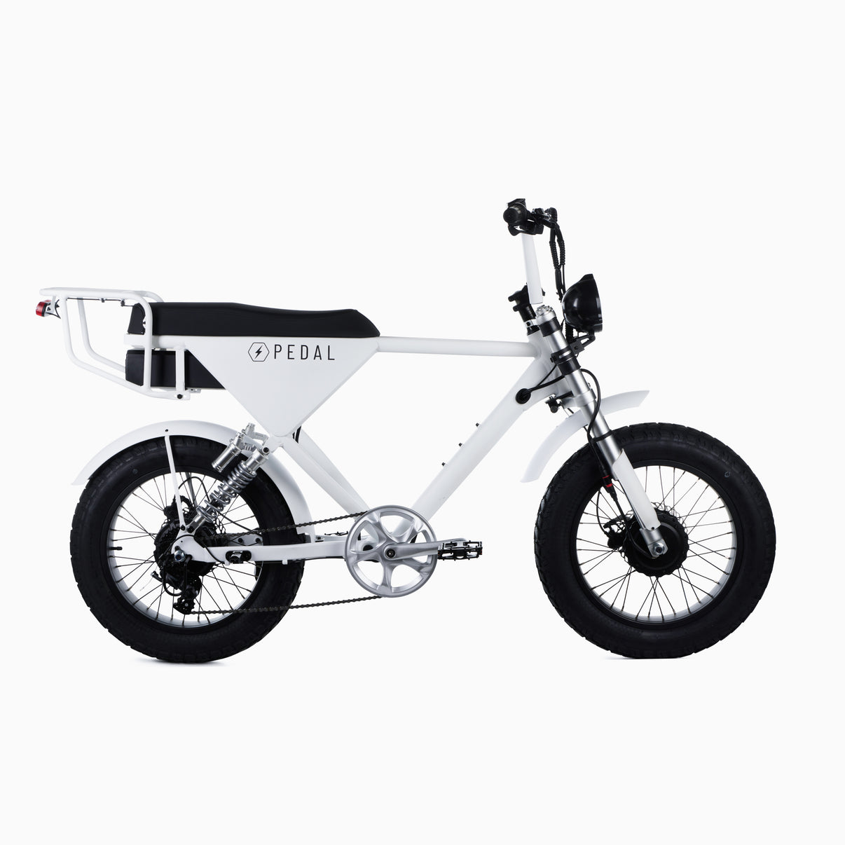 Rex E-Bikes Pedal Electric All Wheel Drive [S] E-Bike front view showing sturdy frame and front wheel suspension.