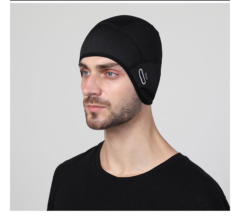 Bean's Moto Booth motorcycle helmet winter inner liner thermal cap, soft and warm interior accessory for cold weather riding.
