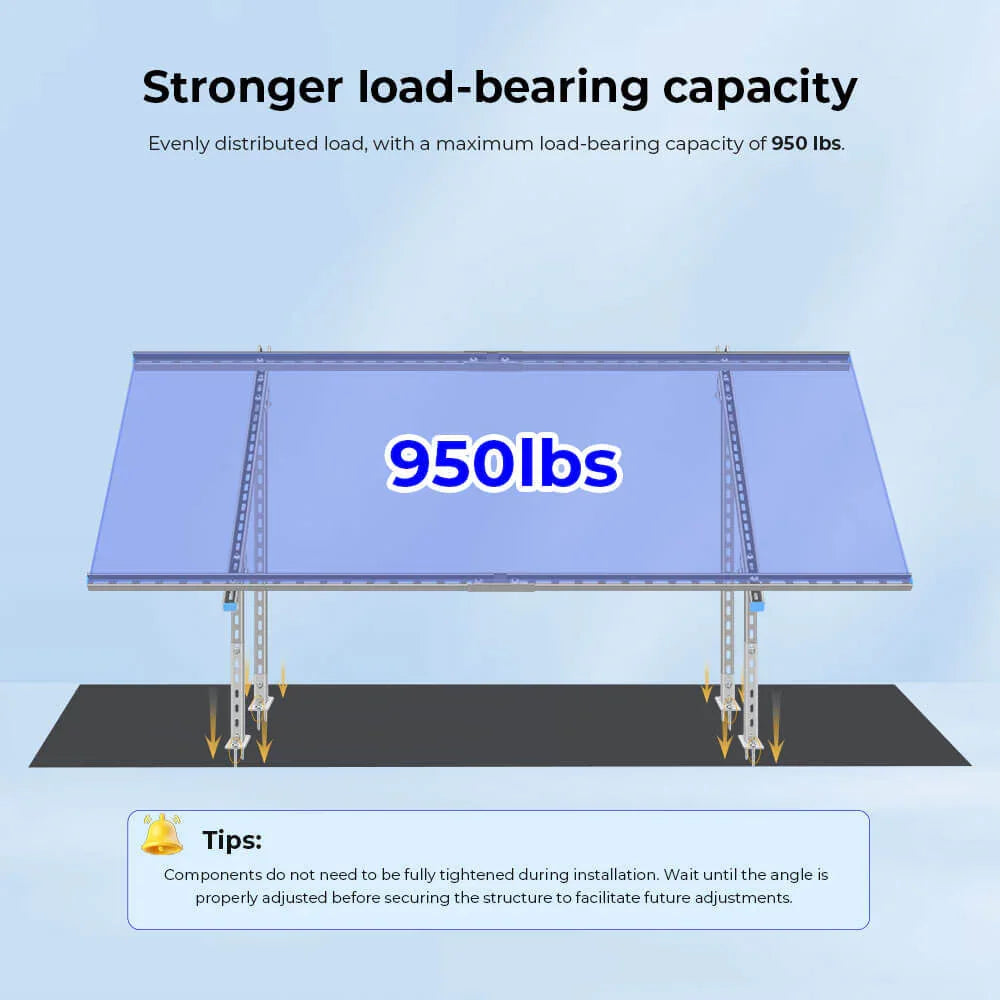 Sungold Power Modular & Expandable Ground Mount Brackets for 2× 400W–590W Solar Panels - OVERLANDERS Outfitter