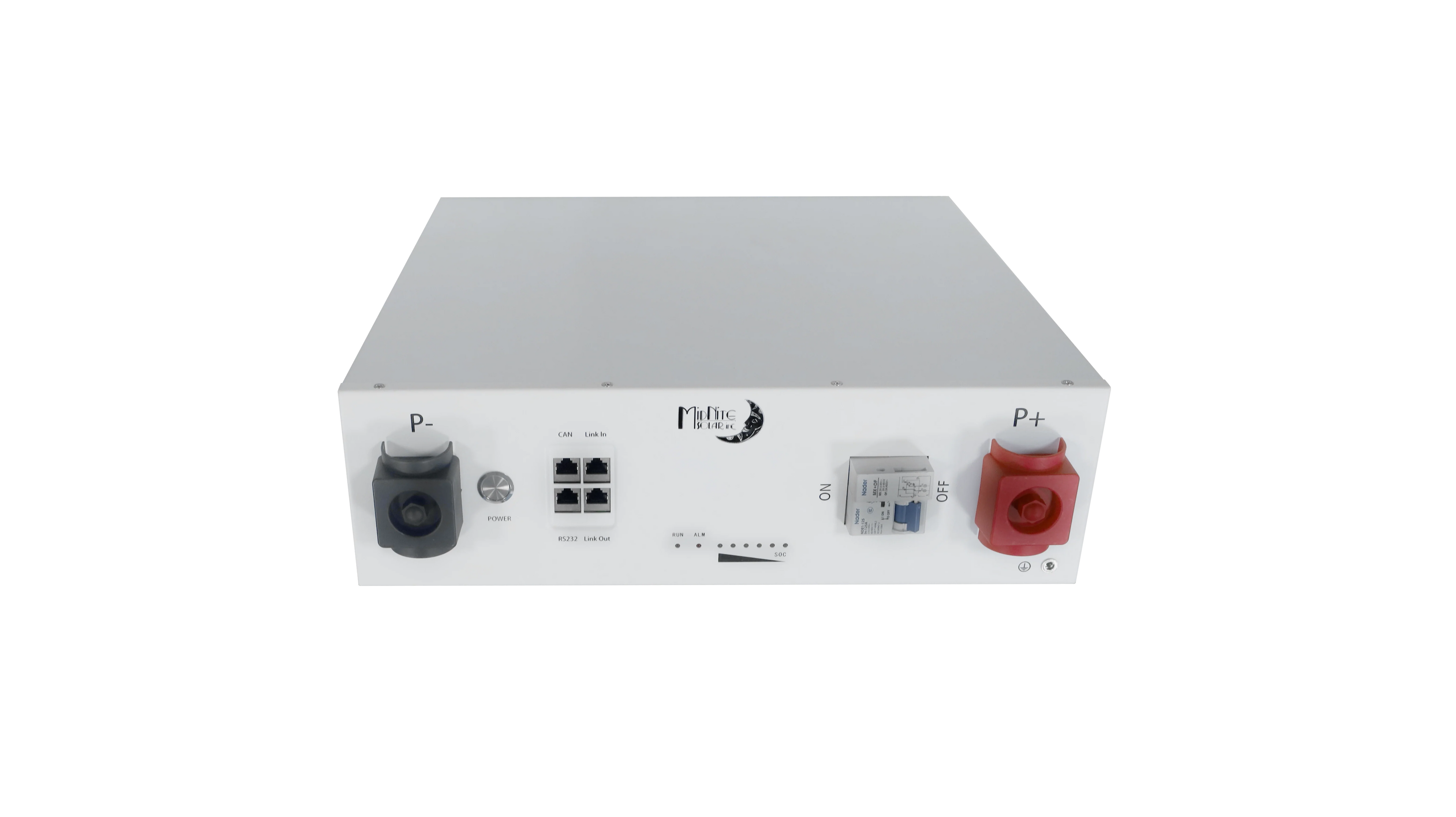 MidNite Power MNPowerflo5 LiFePO4 battery, 5.12kWh capacity, 48V 100 AH, rack mount design with a durable build.