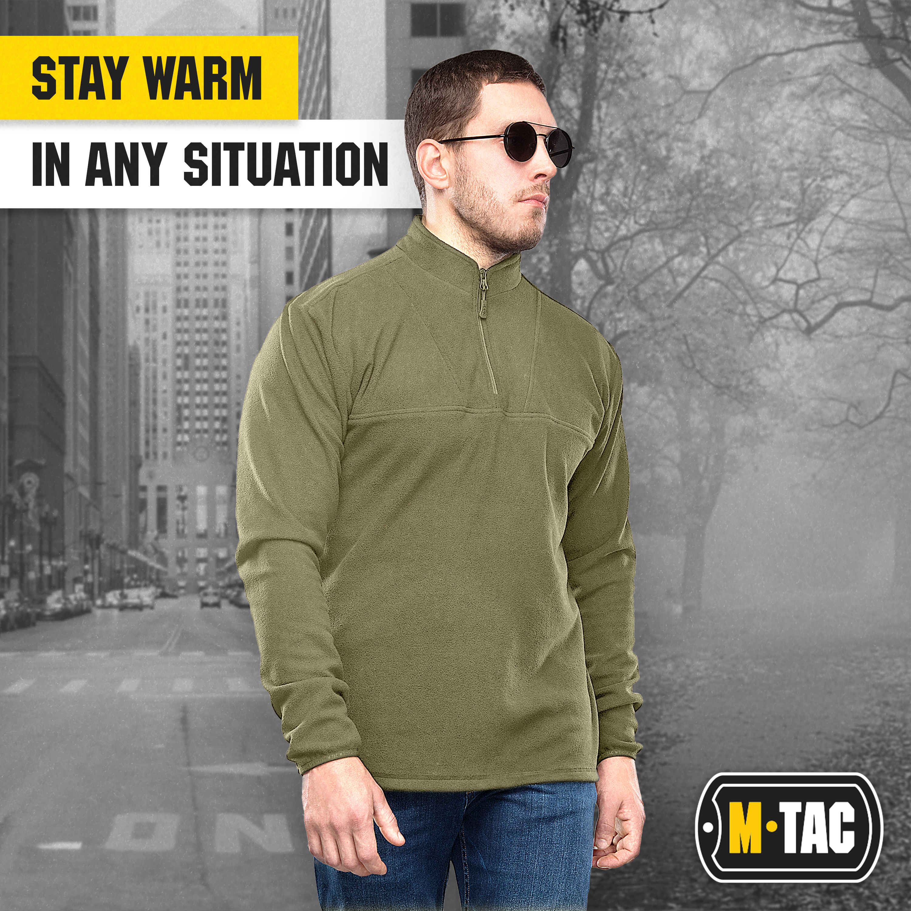 M-Tac Delta Fleece Jacket - Tactical Underwear Top Sweater 1/4 Zip - We The Collective