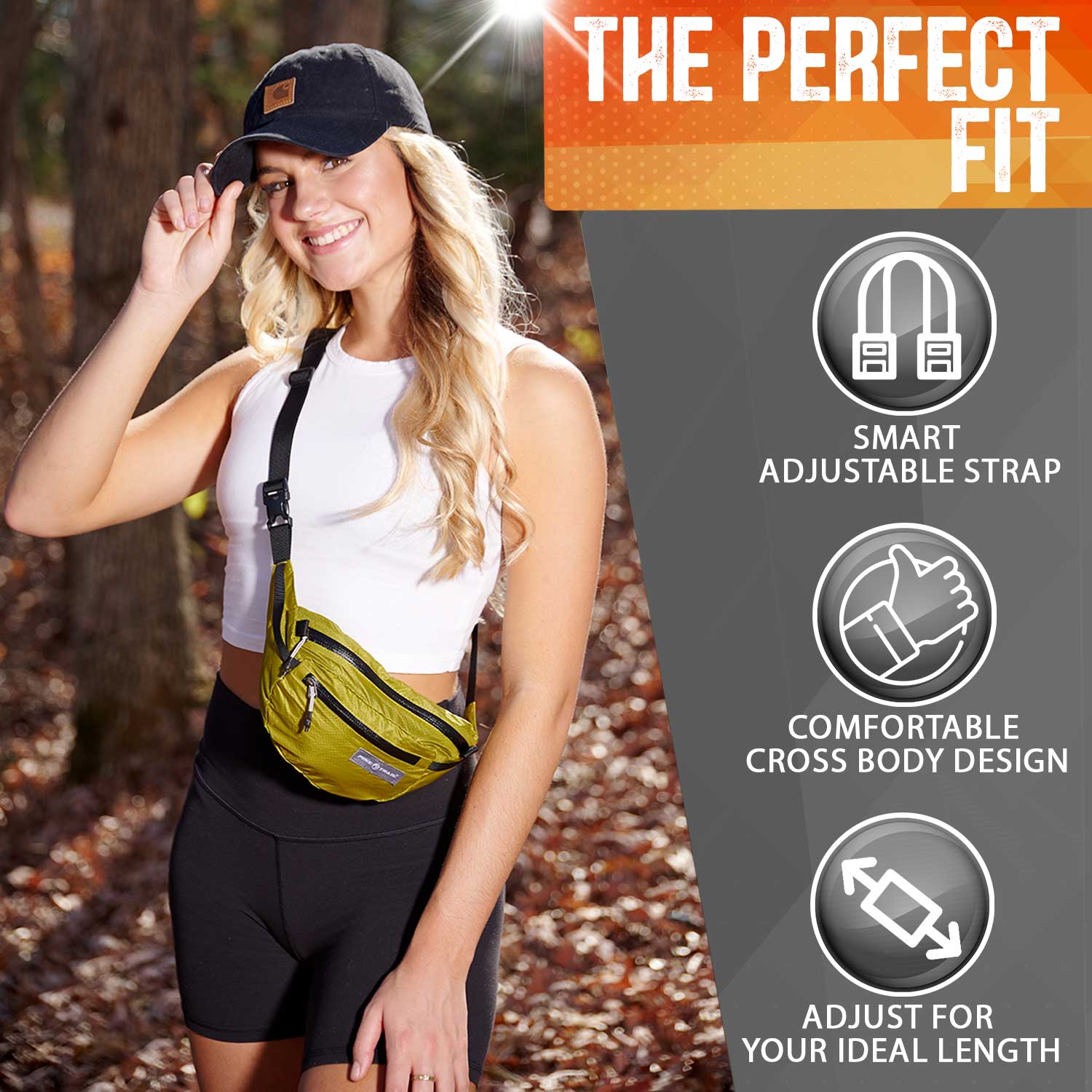 Pike Trail fanny pack with adjustable strap and multiple compartments, perfect for outdoor activities and travel.