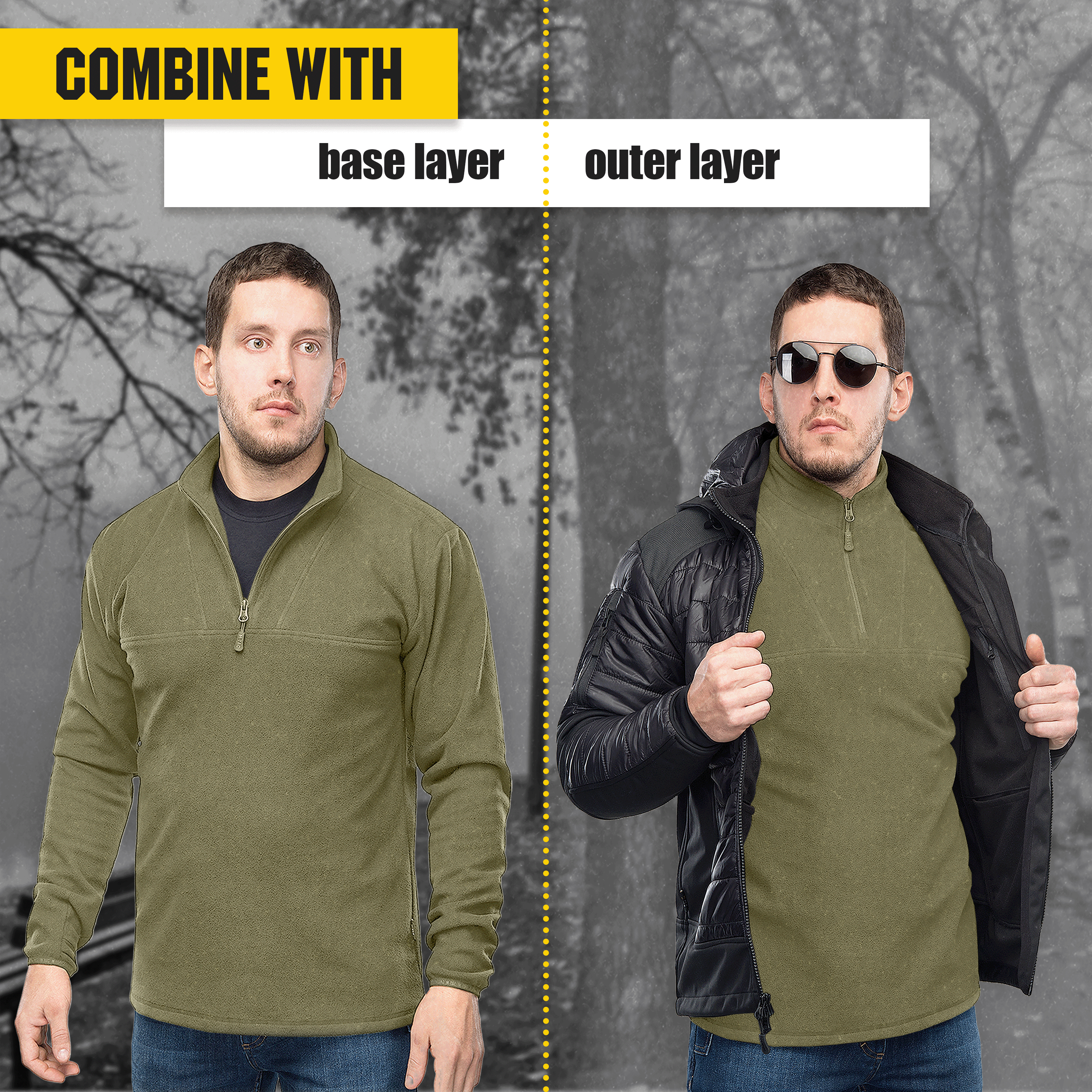 M-Tac Delta Fleece Jacket - Tactical Underwear Top Sweater 1/4 Zip - We The Collective