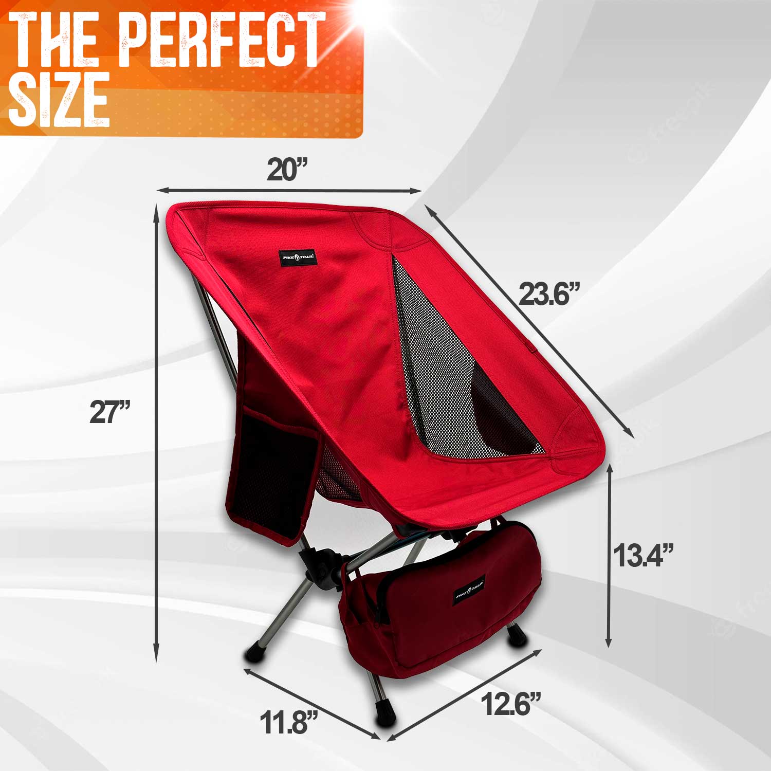Pike Trail ultralight compact outdoor camping and beach chair with foldable design and padded seat, ideal for tailgate festivals.