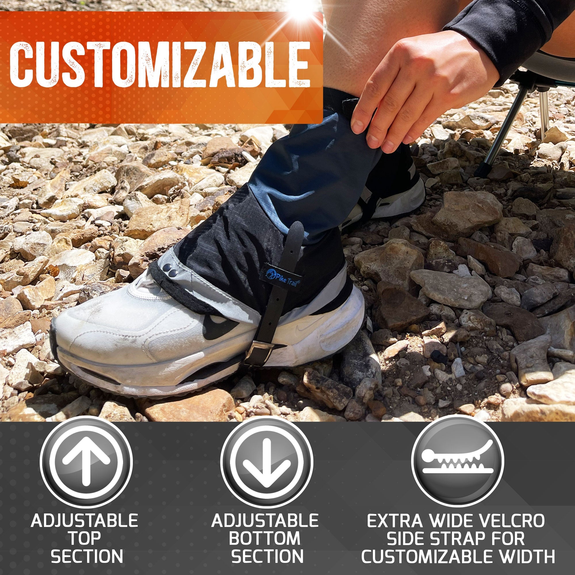Pike Trail Mid Length Gaiters Small/Medium Adjustable Fit - OVERLANDERS Outfitter