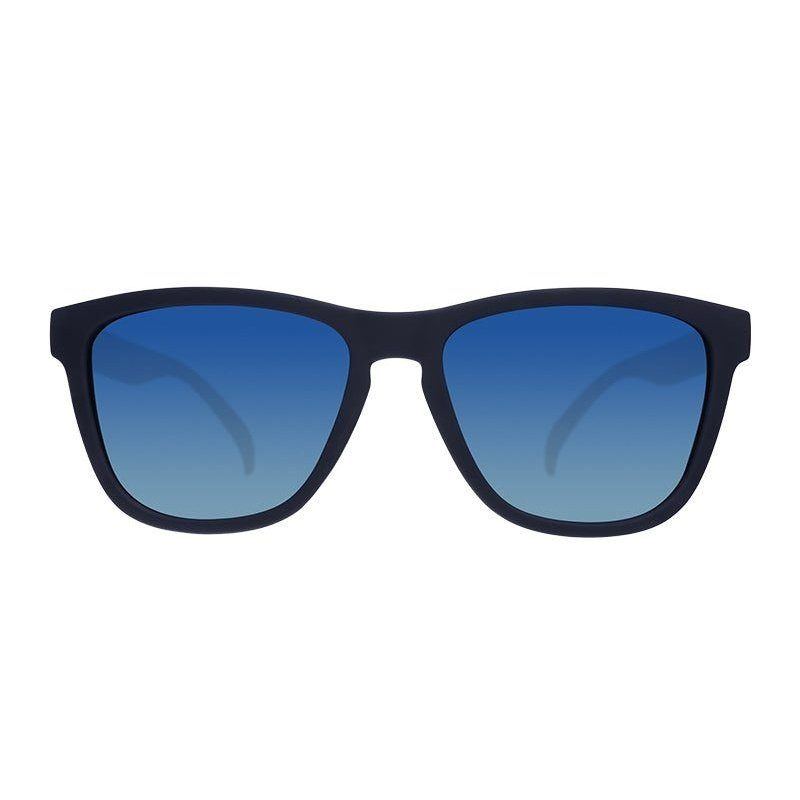 Clear front view of Rare Air Discs Drinks Seawater Sees Future OG Polarized Sunglasses with transparent frames and polarized lenses.