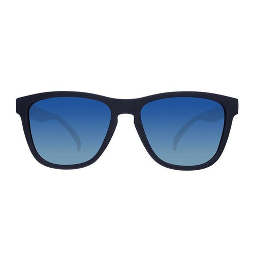 Clear front view of Rare Air Discs Drinks Seawater Sees Future OG Polarized Sunglasses with transparent frames and polarized lenses.