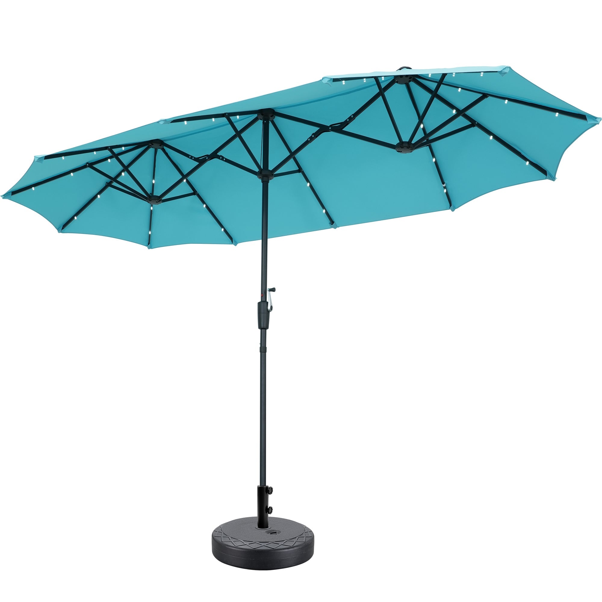 Ainfox 13ft Outdoor Patio Umbrella with Lights and Decorative Pattern Umbrella Base - OVERLANDERS Outfitter