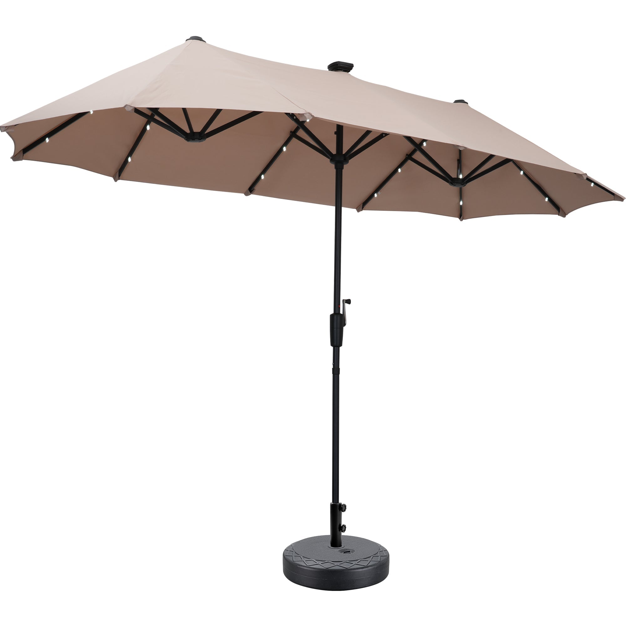 Ainfox 13ft Outdoor Patio Umbrella with Lights and Decorative Pattern Umbrella Base - OVERLANDERS Outfitter