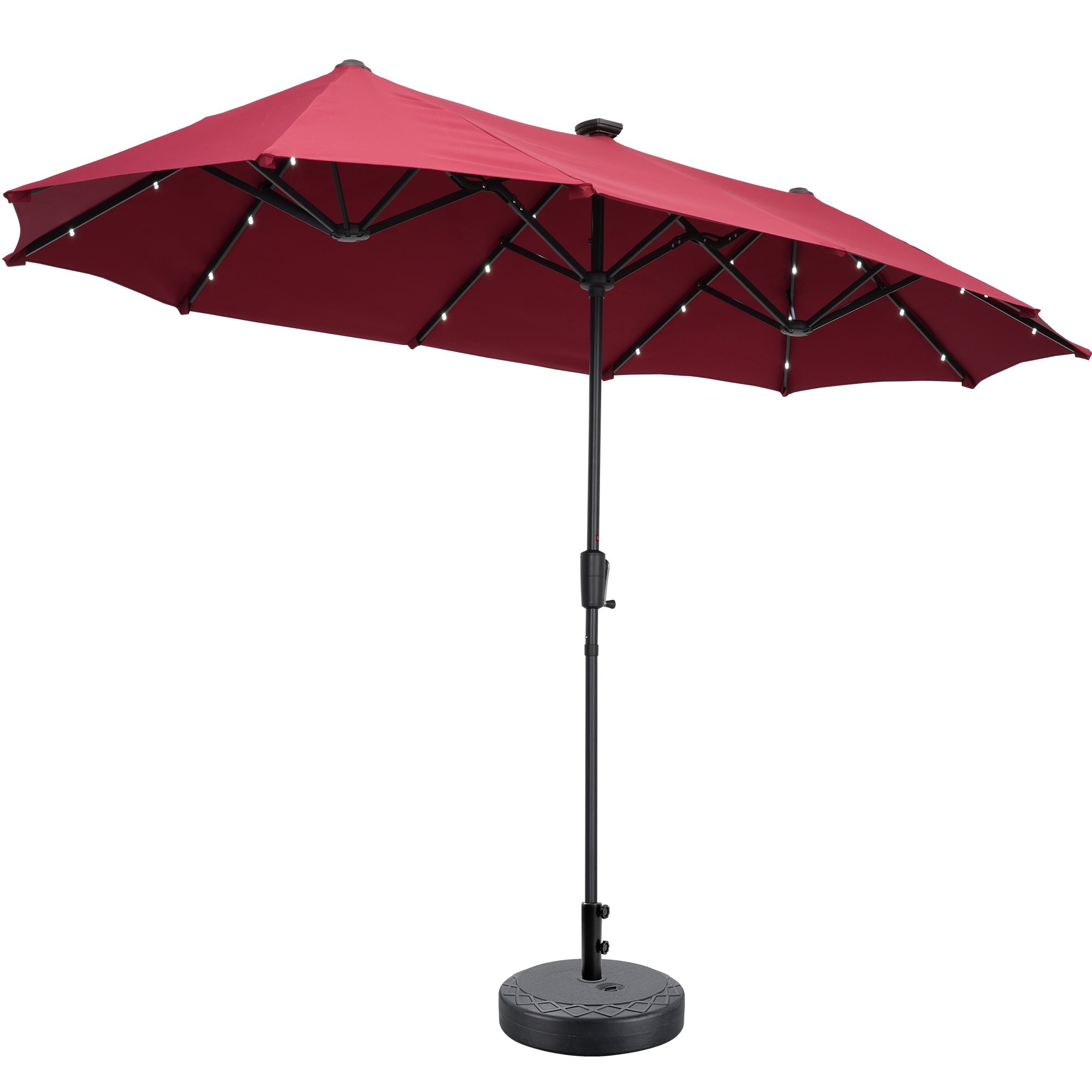 Ainfox 13ft Outdoor Patio Umbrella with Lights and Decorative Pattern Umbrella Base - OVERLANDERS Outfitter