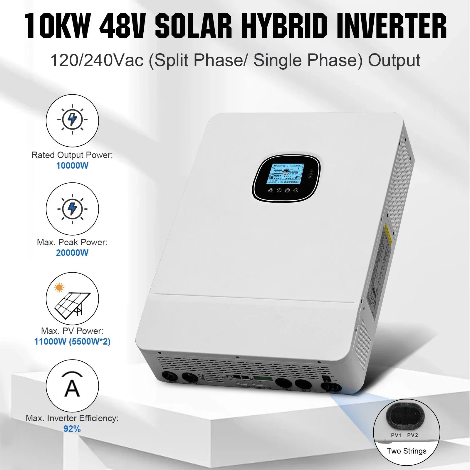 ECO-WORTHY Complete Off-Grid Solar Power System - 10000W 120/240V Output | 20.48kWh/61.44kWh Lithium Battery | 4920 Watts/14760Watts PV Input - OVERLANDERS Outfitter