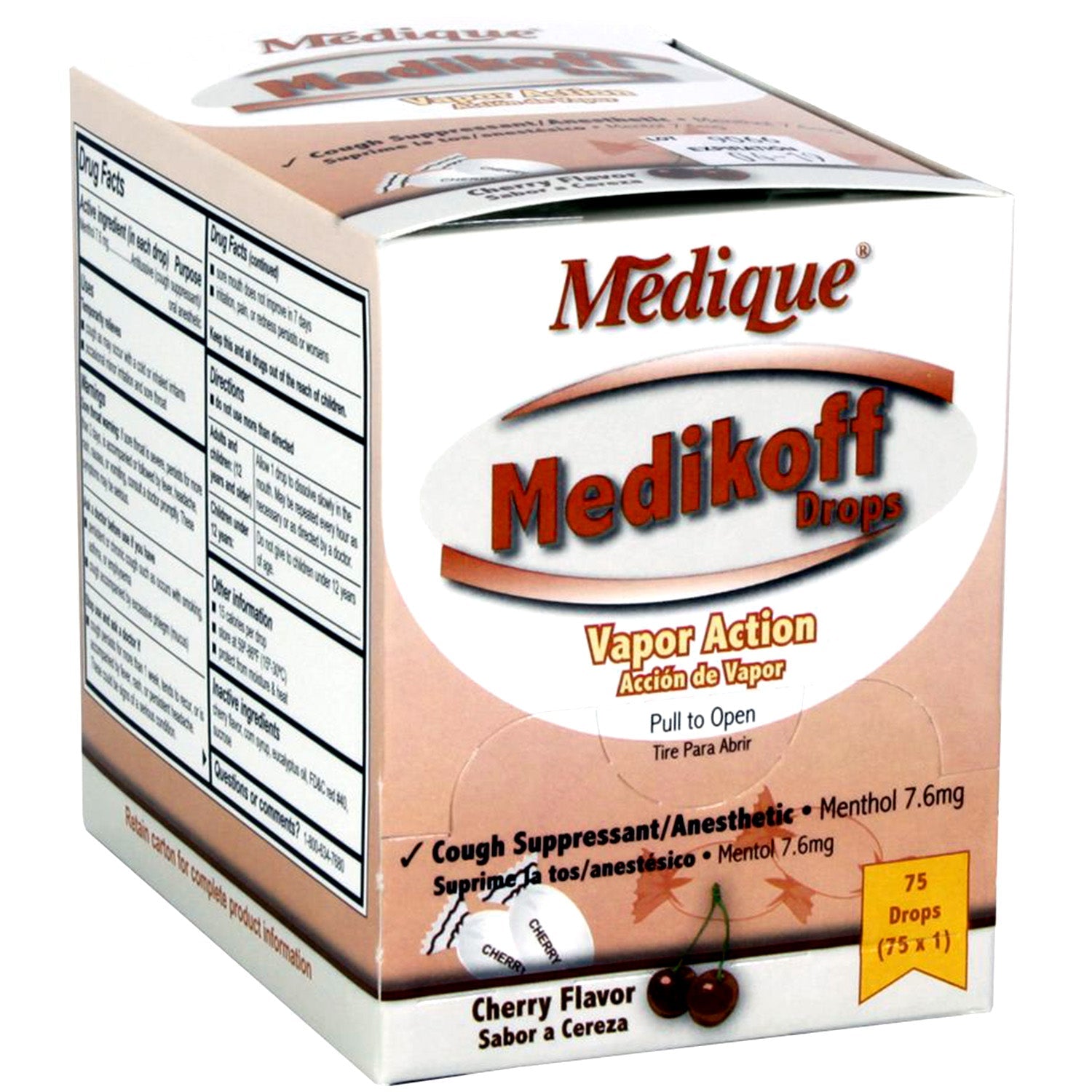 Medikoff Drops medicine in a box, with a dropper bottle and packaging, designed for topical or oral use.