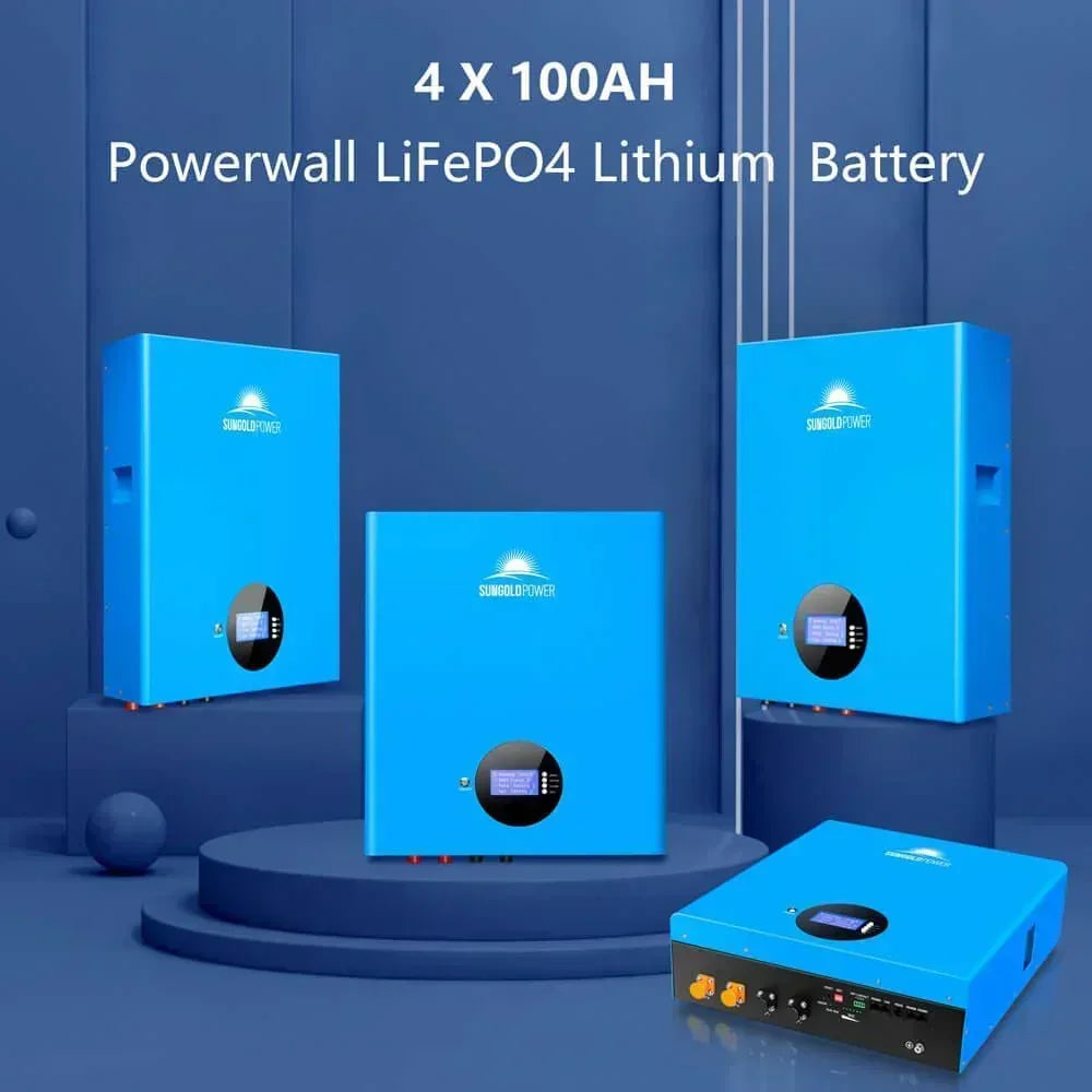 Off Grid Solar Kit with 10 solar panels, lithium batteries, and a 10kW inverter from Green Vista Living.