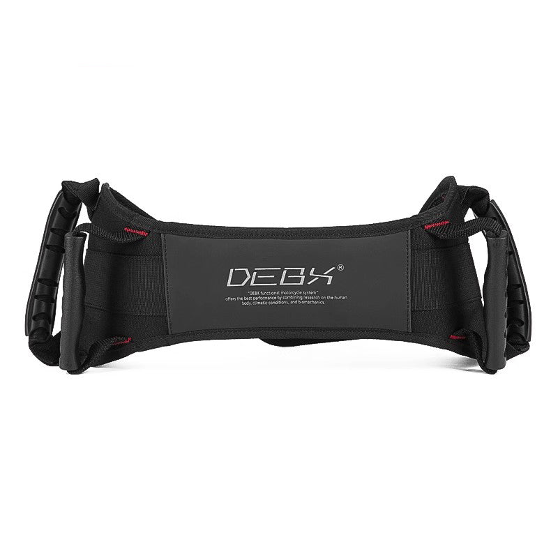 Bean's Moto Booth DEBX™ Motorcycle Passenger Grab Waist Strap for safety gear, adjustable strap with secure buckle for passenger comfort