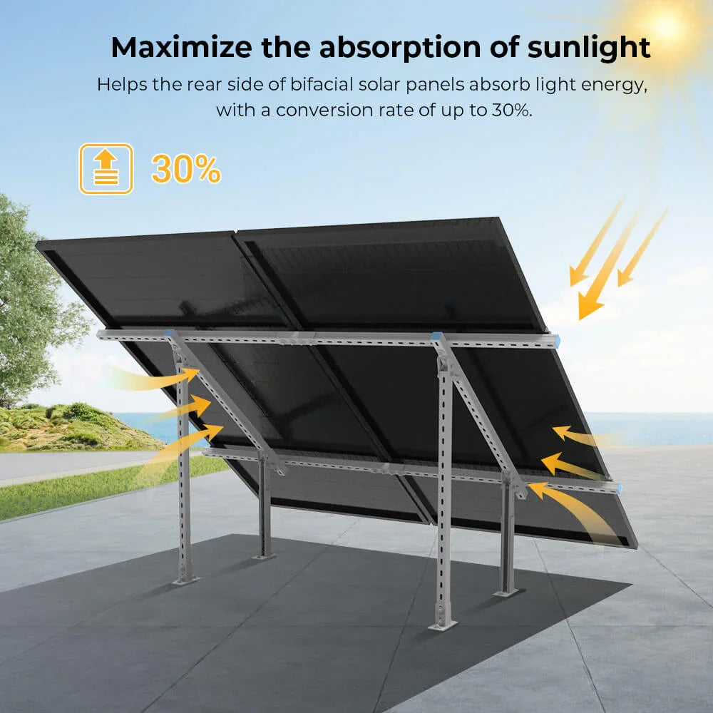 Sungold Power Modular & Expandable Ground Mount Brackets for 2× 400W–590W Solar Panels - OVERLANDERS Outfitter