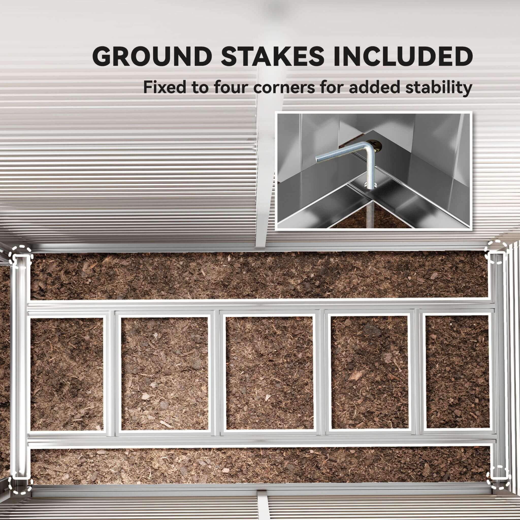 Heavy-duty outdoor galvanized steel storage shed with lockable doors and ground stakes, model SAK80637 by SAKSBY WHOLESALE.