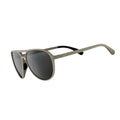 Side view of Rare Air Discs MACH G polarized sunglasses with black frames and dark lenses, showcasing their sleek design.