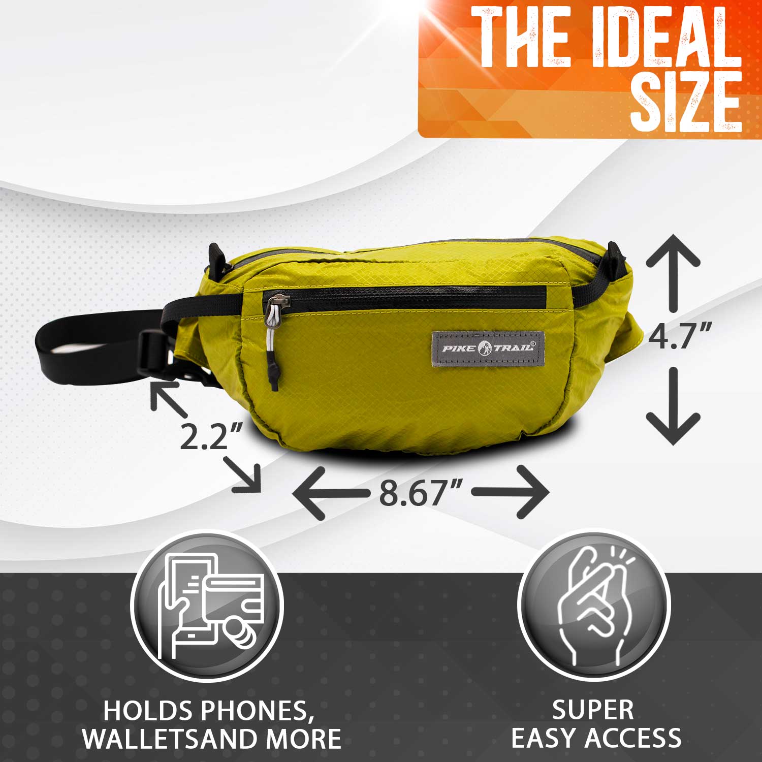 Pike Trail Fanny Pack with adjustable strap and multiple compartments, ideal for outdoor activities and daily use.