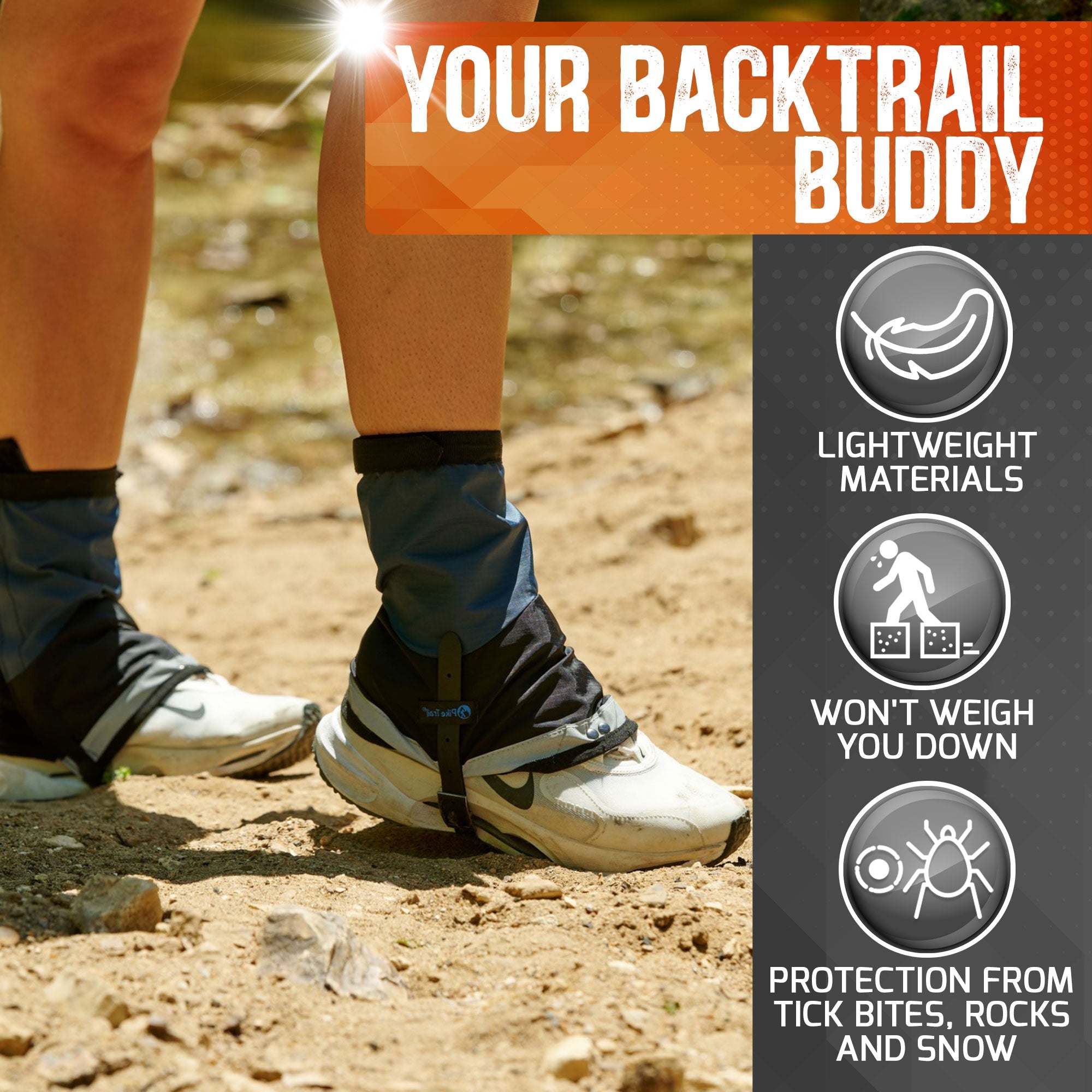 Pike Trail Mid Length Gaiters Small/Medium Adjustable Fit - OVERLANDERS Outfitter