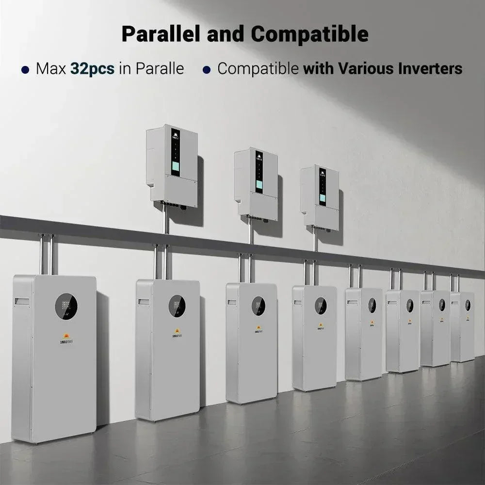 Green Vista Living Sungold Power Powerwall X lithium battery with 51.2V and 200AH capacity, shown in the image.