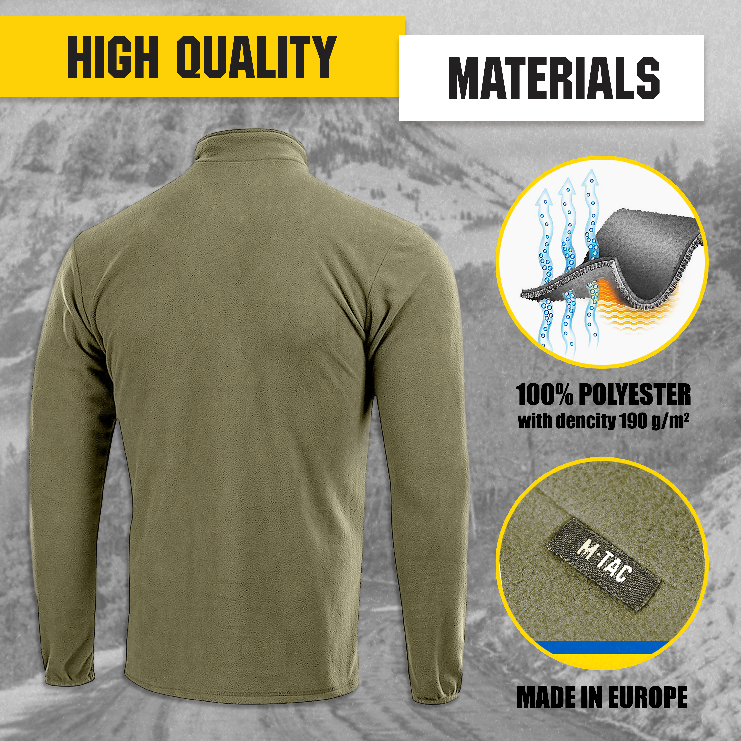 M-Tac Delta Fleece Jacket - Tactical Underwear Top Sweater 1/4 Zip - We The Collective