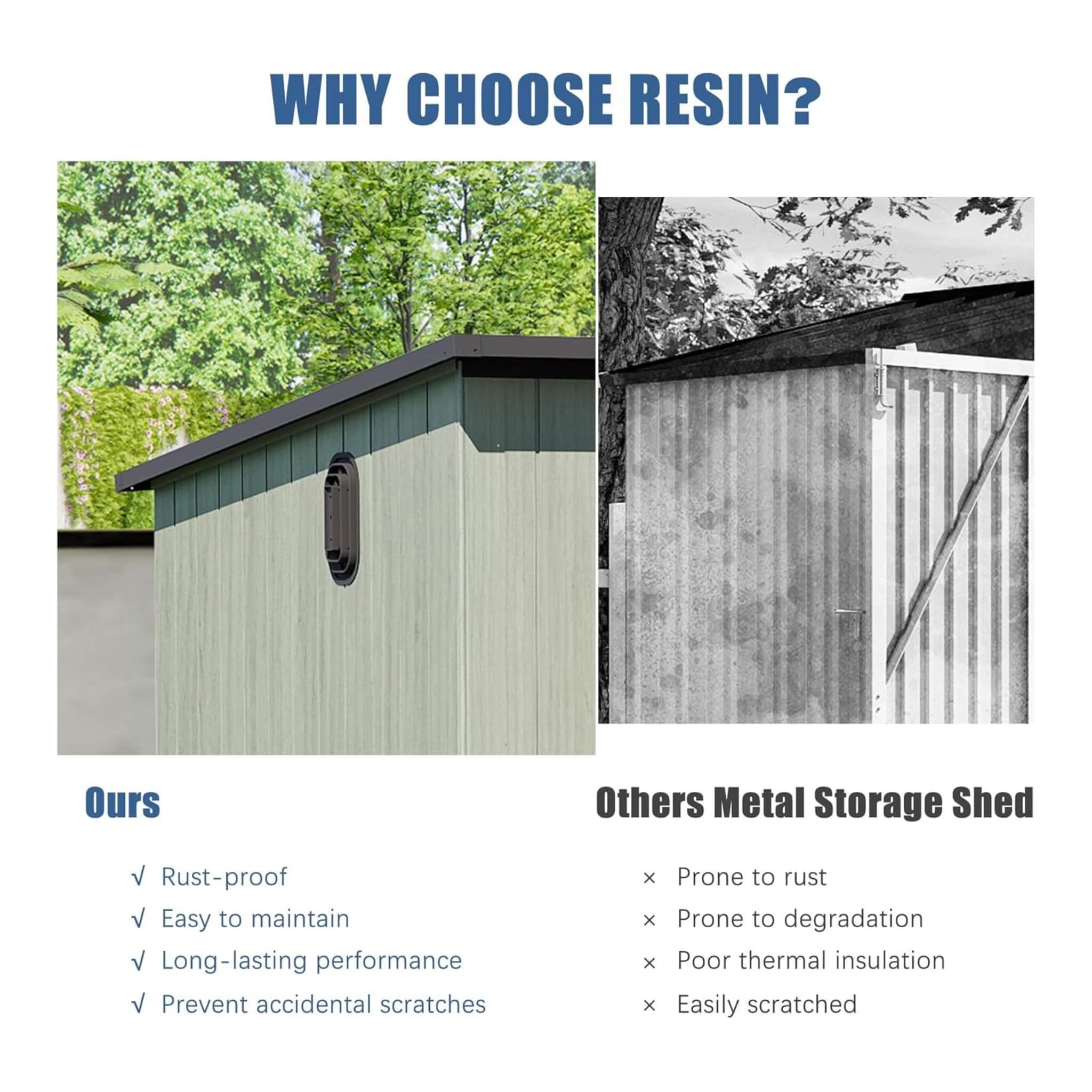 06x08ft Alora outdoor resin storage shed with lockable double doors and sloping roof by SAKSBY WHOLESALE.