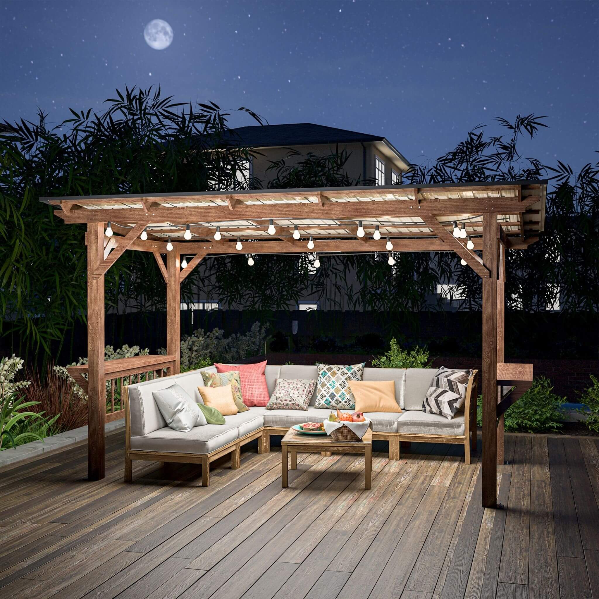 [06X13FT] Alora Durable Outdoor Hardtop BBQ Grill Shelter Gazebo With Shelves (SAK65420) - We The Collective