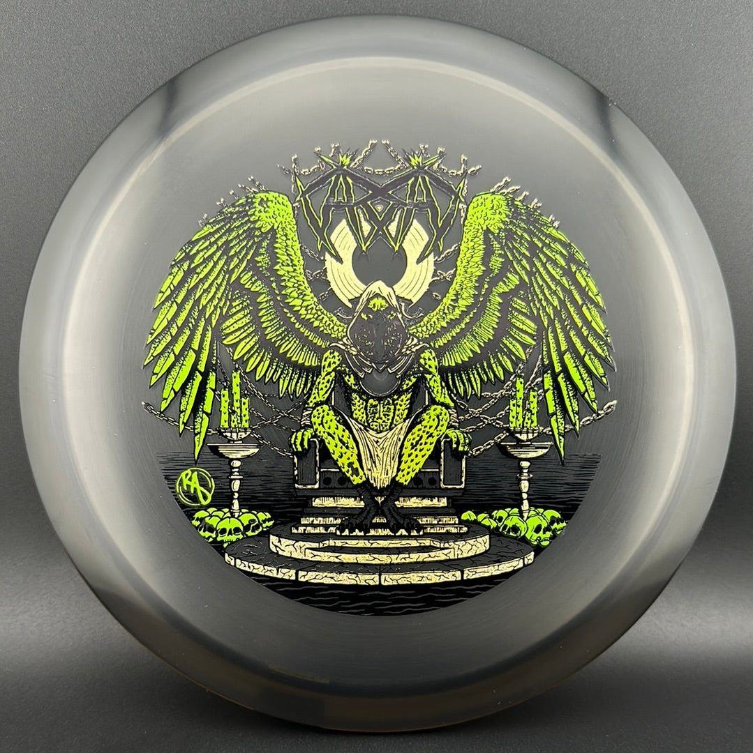 CryZtal Buzzz disc golf disc by Rare Air Discs featuring Karudi the Overseer artwork from Cult of RAD collection.
