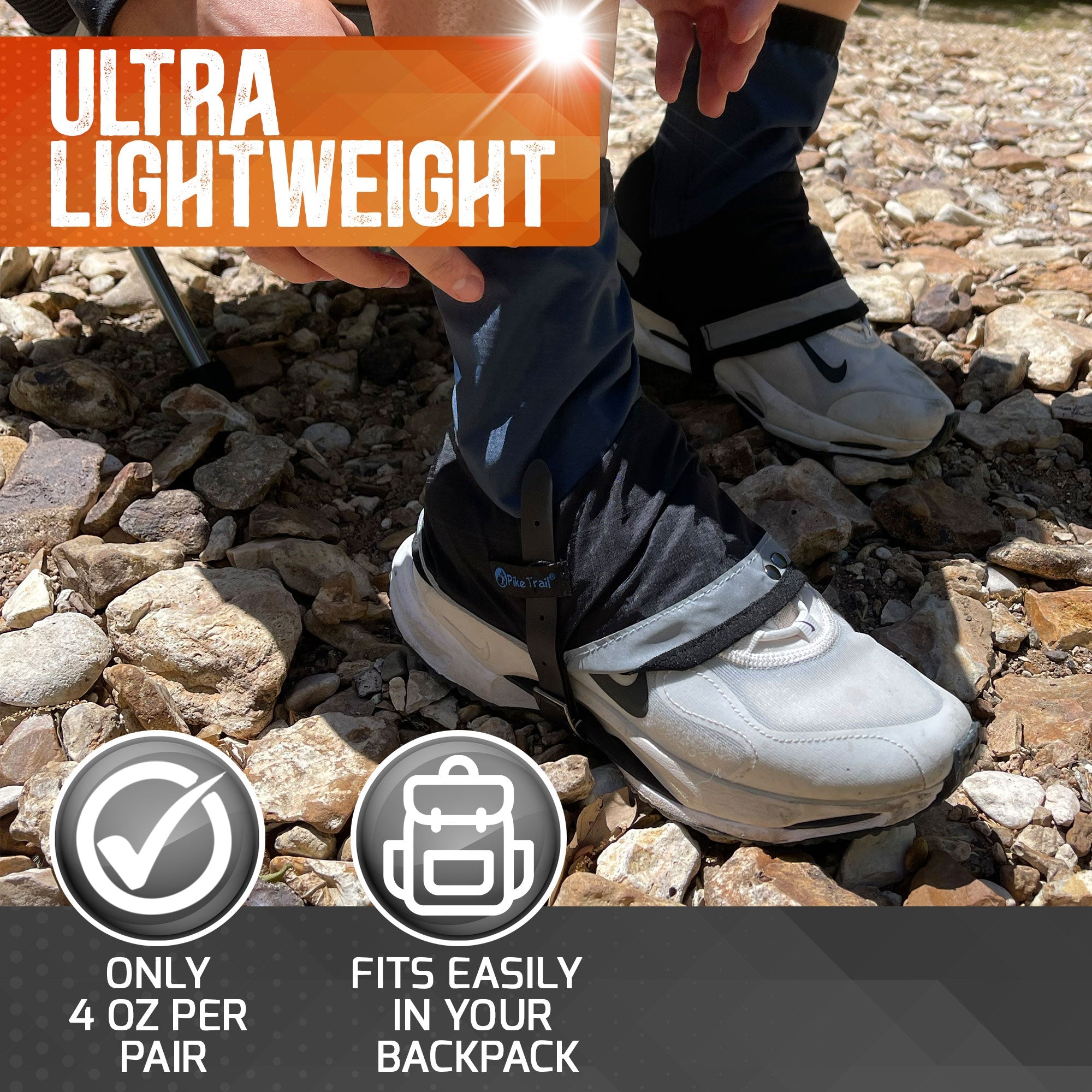 Pike Trail Mid Length Gaiters Small/Medium Adjustable Fit - OVERLANDERS Outfitter