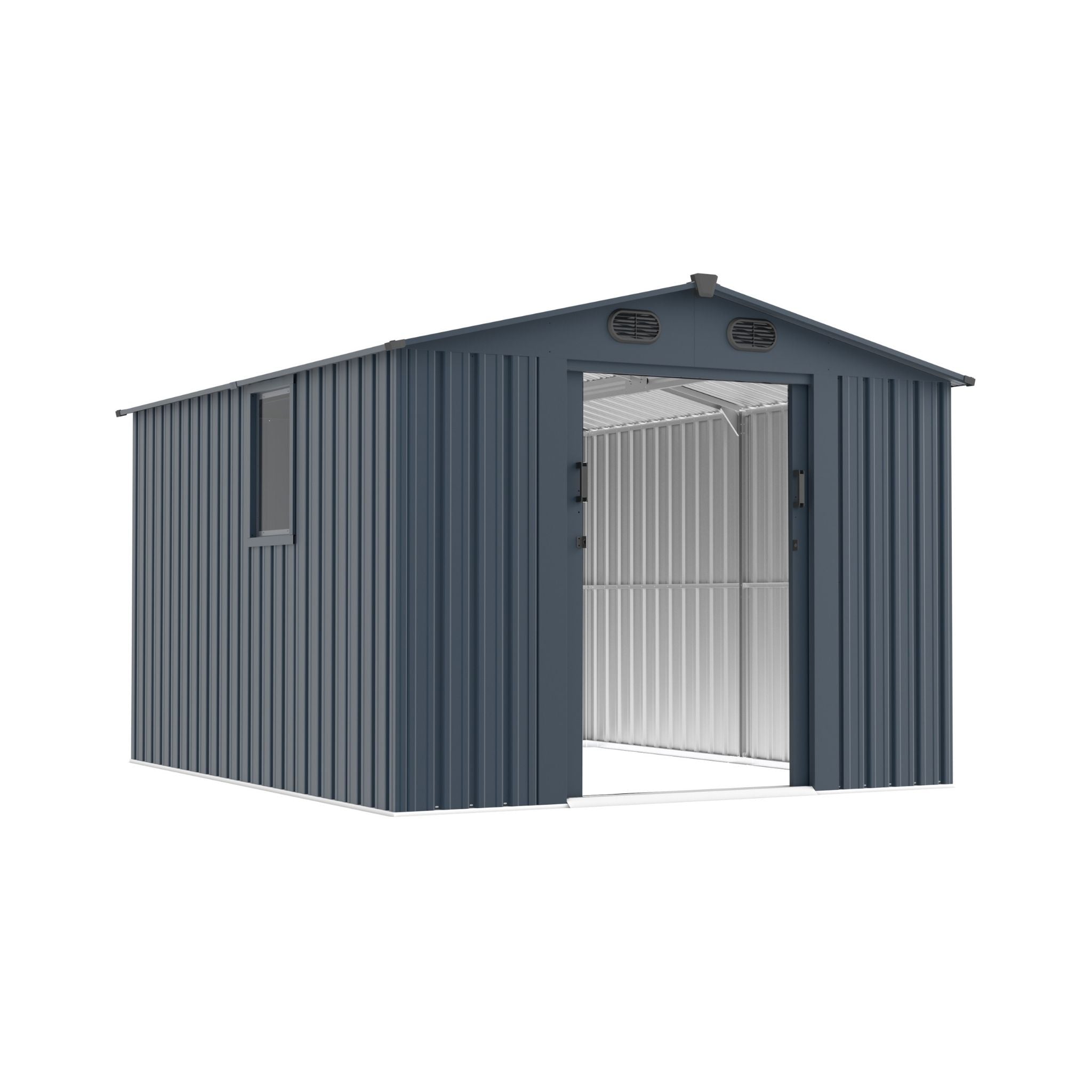 [08X10FT] Large Outdoor Metal Backyard Garden Storage Tool Shed With Window And Lockable Doors (SAK68140) - We The Collective