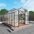 [08X12FT] All-Season Outdoor Backyard Polycarbonate Greenhouse With Raised Base And Aluminum Frame (SAK78614) - We The Collective