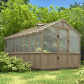 [08X16FT] Large Heavy-Duty Outdoor Wooden Greenhouse With 6MM Polycarbonate Panels And Vent Roof (SAK18467) - We The Collective
