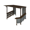 Top side view of the 09x10ft Alora Premium Outdoor Hardtop Grill Gazebo with shelves from SAKSBY WHOLESALE.