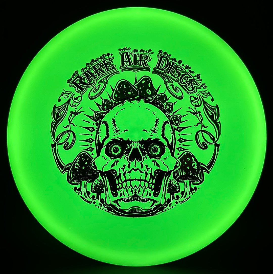 Forged Radiant Supra disc golf stamp by Manny Trujillo on Rare Air Discs, featuring vibrant Amanitas mushroom design.
