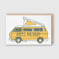 Pike Street Press camper van birthday greeting card featuring colorful van illustration for celebrating birthdays.