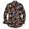 Men's black Hawaiian Rodeo long sleeve western shirt by Tin Haul, featuring traditional rodeo-inspired design and western style.
