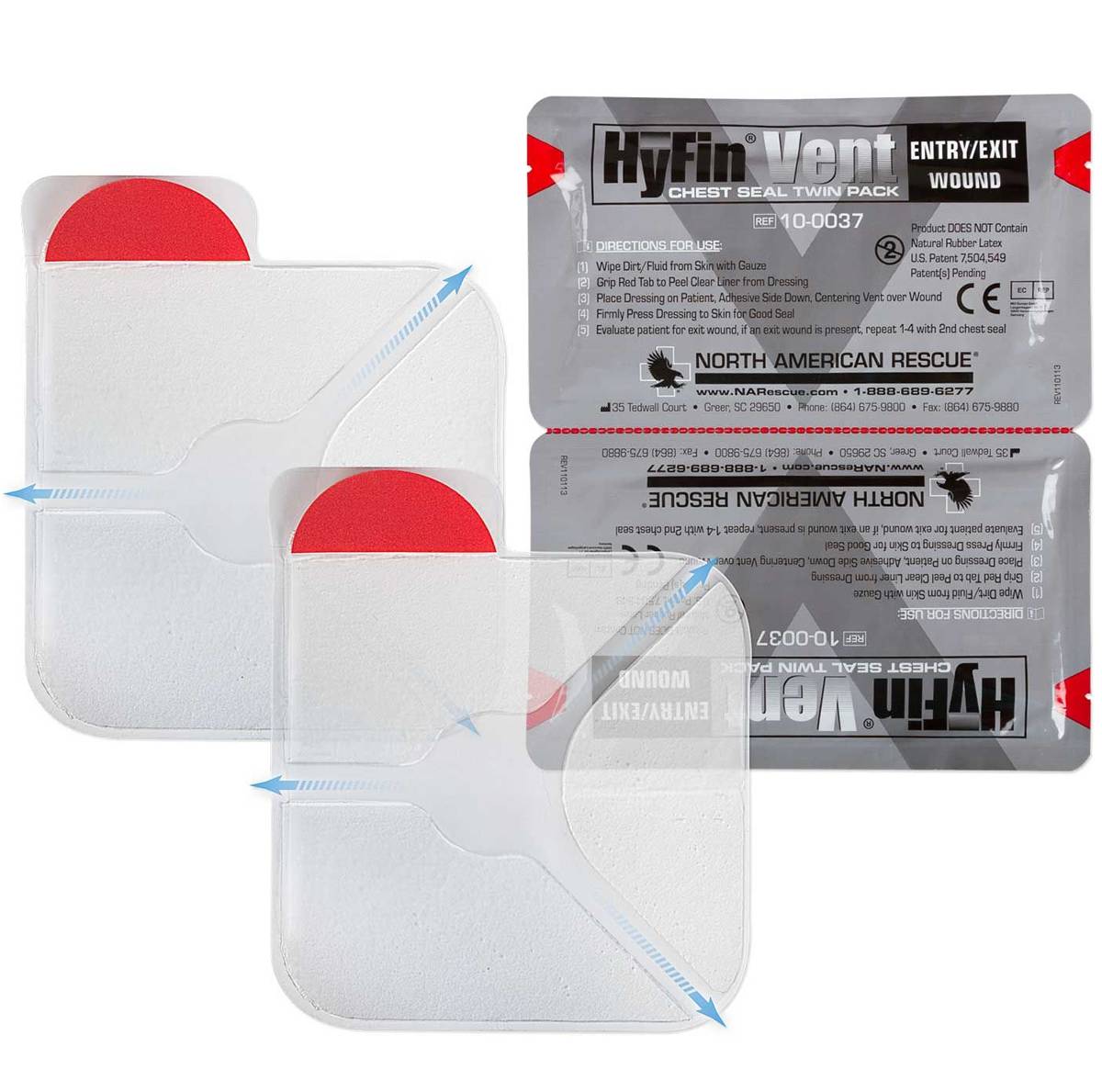 Hyfin Vent Chest Seal, 6" x 6", Twin Pack - OVERLANDERS Outfitter